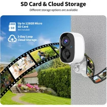 Wireless 2K Outdoor & Indoor Security Cameras, AI Motion, Color Night Vision, 2-Pack