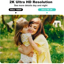 Wireless 2K Outdoor & Indoor Security Cameras, AI Motion, Color Night Vision, 2-Pack