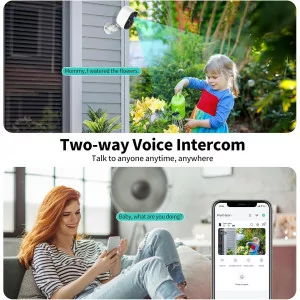 Wireless 2K Outdoor & Indoor Security Cameras, AI Motion, Color Night Vision, 2-Pack