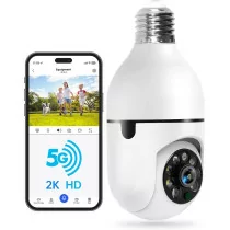 WESECUU 2K WiFi Light Bulb Security Camera - Outdoor, Motion Detect, Alexa