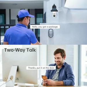 WESECUU 2K WiFi Light Bulb Security Camera - Outdoor, Motion Detect, Alexa