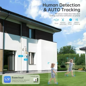 WESECUU 2K WiFi Light Bulb Security Camera - Outdoor, Motion Detect, Alexa