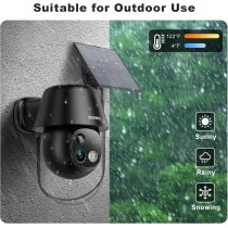 Solar Wireless Security Cameras 2K Pan/Tilt 360° AI Motion Detection