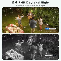 Solar Wireless Security Cameras 2K Pan/Tilt 360° AI Motion Detection