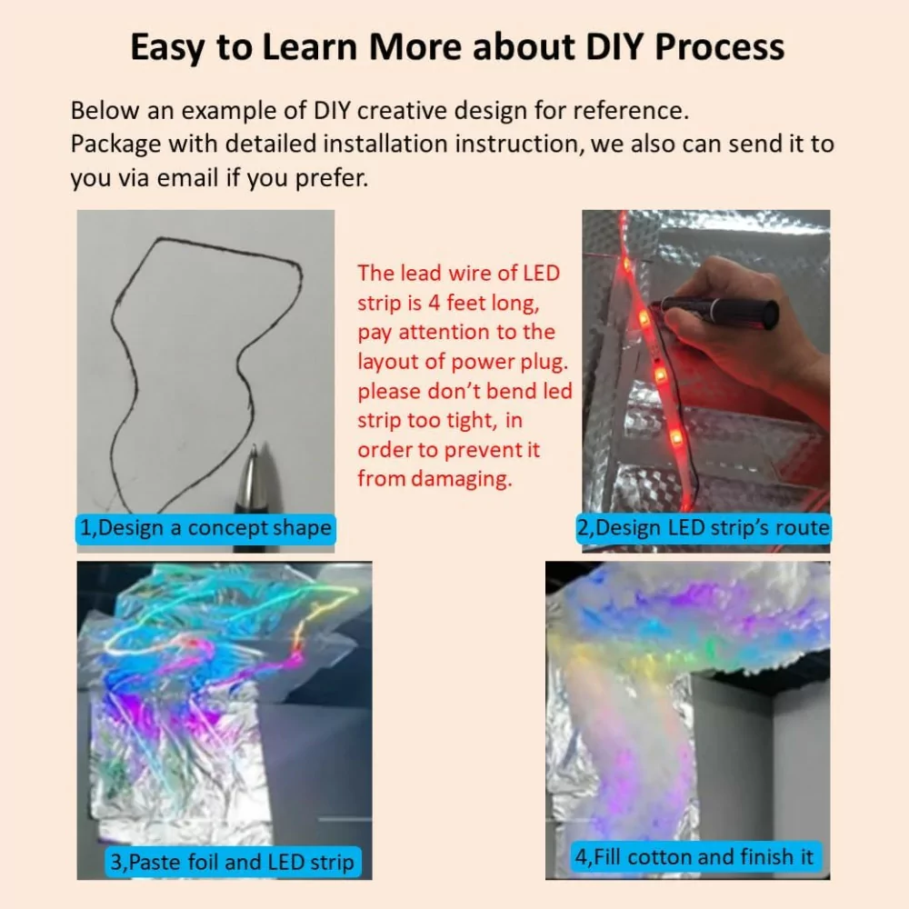 Smart 3D Thundercloud LED Light – Color Sync, DIY Cloud Decor for Room