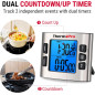 ThermoPro TM02 Digital Kitchen Timer with Dual Timers, Adjustable Alarm & LCD Backlight, Magnetic Clock