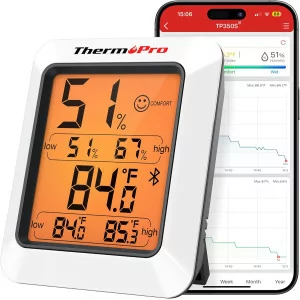 ThermoPro TP350 Bluetooth Hygrometer & Thermometer for Indoor & Greenhouse