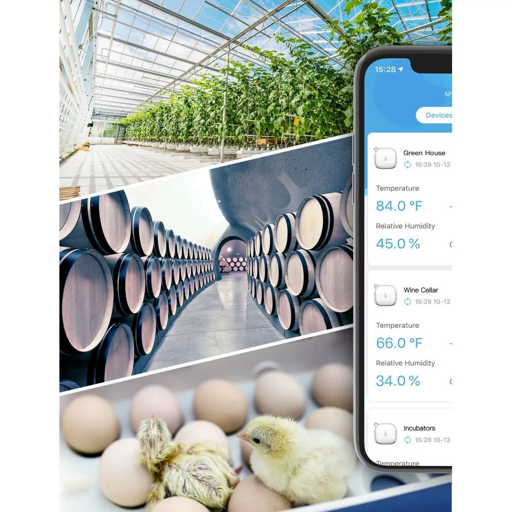 Govee Smart Thermometer Hygrometer with WiFi & App Alerts - 2 Yr Data Storage