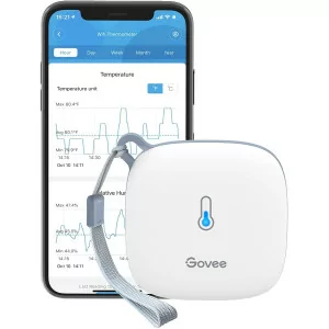Govee Smart Thermometer Hygrometer with WiFi & App Alerts - 2 Yr Data Storage