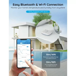 Govee Smart Thermometer Hygrometer with WiFi & App Alerts - 2 Yr Data Storage