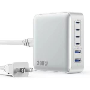 200W USB C Charger Block GaN III 6-Port Fast Charging Station Hub