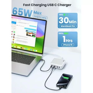 200W USB C Charger Block GaN III 6-Port Fast Charging Station Hub