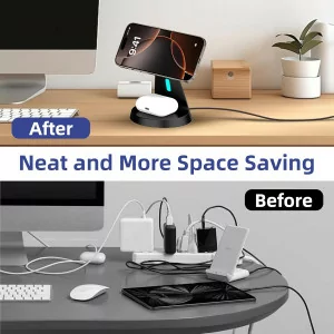 2025 Magnetic Wireless Charger 3-in-1 Stand for Samsung & Apple Devices