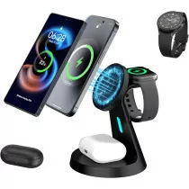 2025 Magnetic Wireless Charger 3-in-1 Stand for Samsung & Apple Devices
