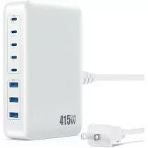 415W USB C Charger 8-Port GaN Fast Charging Station for Laptop & Phone