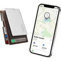 2025 MFi Certified Wallet Tracker Card - Waterproof AirTag Locator (White)