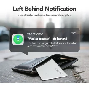 2025 MFi Certified Wallet Tracker Card - Waterproof AirTag Locator (White)