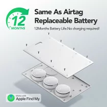 2025 MFi Certified Wallet Tracker Card - Waterproof AirTag Locator (White)