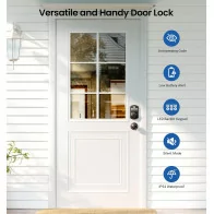 Veise Matte Black Keyless Entry Door Lock with Backlit Keypad & Knobs