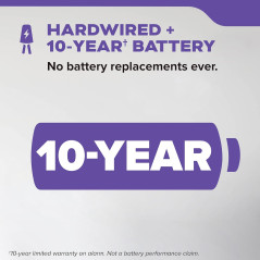Kidde Hardwired Smoke & CO Detector with 10-Year Battery Backup, Voice Alerts & Interconnectable LEDs