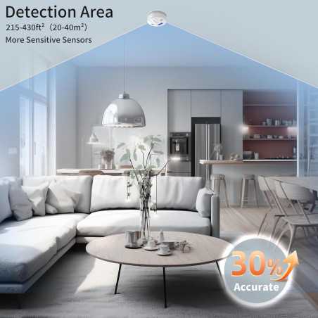 Battery-Powered Carbon Monoxide Detector with LCD & Sound Alarm