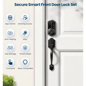 Veise VE06-H Smart Front Door Lock, Keyless Entry, Touchscreen Keypad