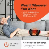 HALIDODO Wireless Red Light Therapy Knee Brace with Vibration Massage