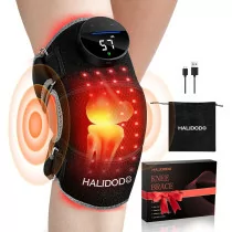 HALIDODO Wireless Red Light Therapy Knee Brace with Vibration Massage