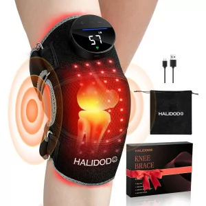 HALIDODO Wireless Red Light Therapy Knee Brace with Vibration Massage