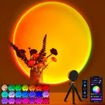 Sunset Lamp Projector LED with APP & Switch Control, 360° Rotation