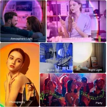 Sunset Lamp Projector LED with APP & Switch Control, 360° Rotation