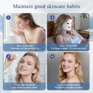 Rechargeable 7-Color Red Light Therapy Mask for Face - Anti-Aging & Wrinkle Reduction