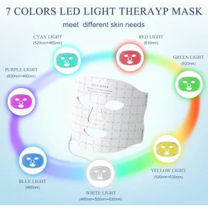 Rechargeable 7-Color Red Light Therapy Mask for Face - Anti-Aging & Wrinkle Reduction