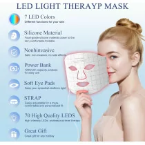 Rechargeable 7-Color Red Light Therapy Mask for Face - Anti-Aging & Wrinkle Reduction