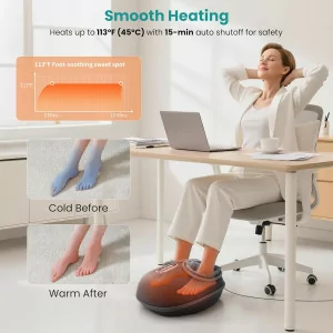 Nekteck Shiatsu Foot Massager with Heat - Deep Kneading & Air Compression