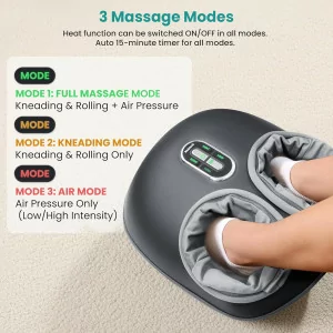 Nekteck Shiatsu Foot Massager with Heat - Deep Kneading & Air Compression