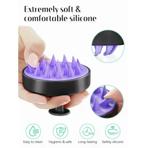 HEETA Scalp Massager & Silicone Shampoo Brush for Hair Growth & Care