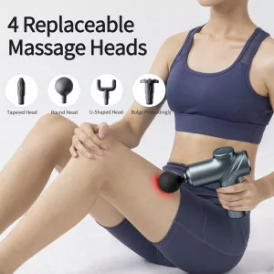 Portable Deep Tissue Massage Gun with Silent Motor & 4 Heads – Relaxation Gift