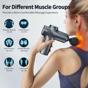 Portable Deep Tissue Massage Gun with Silent Motor & 4 Heads – Relaxation Gift