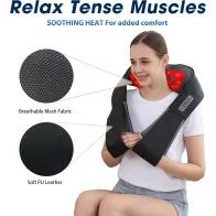 Shiatsu Neck & Back Massager with Heat – Deep Tissue Massage Gift
