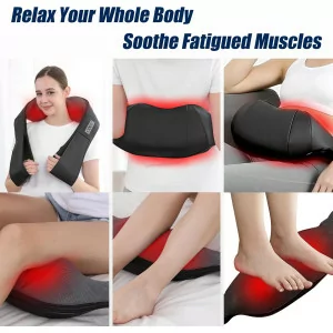 Shiatsu Neck & Back Massager with Heat – Deep Tissue Massage Gift