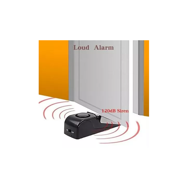 EMDMAK Alarme Arrêt de Porte 120DB - 2 Pièces - Sécurité Maison & Voyage (Noir)