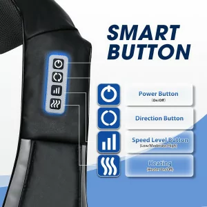 Shiatsu Neck & Back Massager with Heat – Deep Tissue Massage Gift
