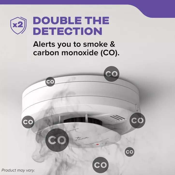 Détecteur de fumée et monoxyde de carbone Kidde 10 ans, batterie, voyants LED, modèle 30CUD10