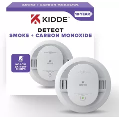 Détecteur de fumée et monoxyde de carbone Kidde 10 ans, batterie, voyants LED, modèle 30CUD10