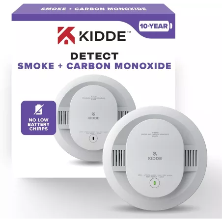Détecteur de fumée et monoxyde de carbone Kidde 10 ans, batterie, voyants LED, modèle 30CUD10