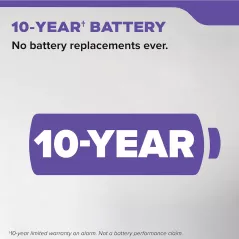 Détecteur Fumée & Monoxyde Kidde 10 Ans Batterie LED