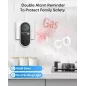 4-in-1 Carbon Monoxide & Natural Gas Detector with Dual Alarms, Temp & Humidity Sensor, 2-Pack, Black