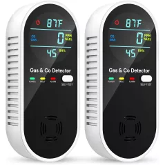 Détecteurs de Monoxyde de Carbone 4-en-1, Pack 2 pour Maison