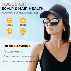 Red Light Laser Hair Growth Cap – Adjustable, Portable Hair Regrowth